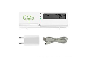 CO2 meter - air indicator compact inclusief temperatuur weergave + stekker