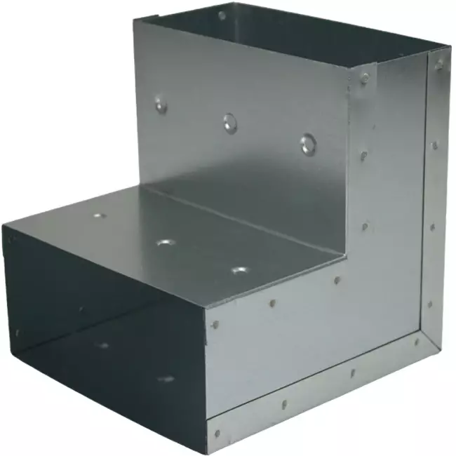 Bocht 90 graden 170x80 mm verticaal tbv instortkanaal