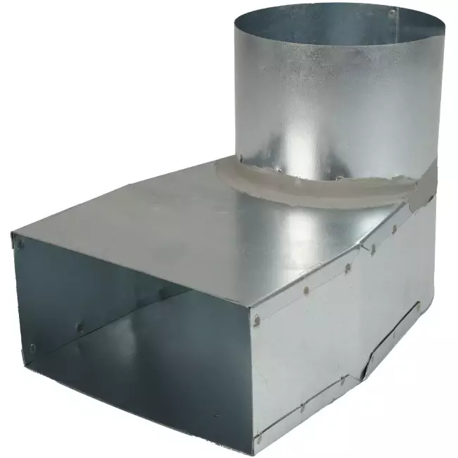 Lepe hoekstuk 170x80 mm naar diameter 125 mm