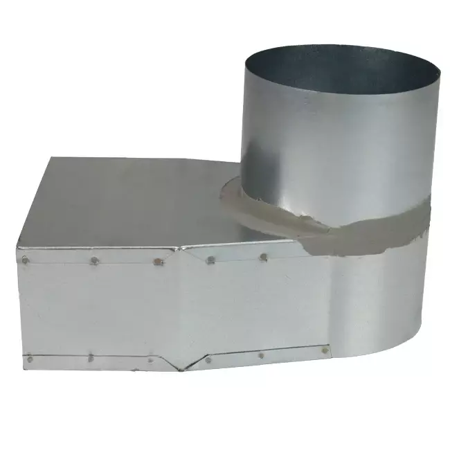 Lepe hoekstuk 170x80 mm naar diameter 125 mm