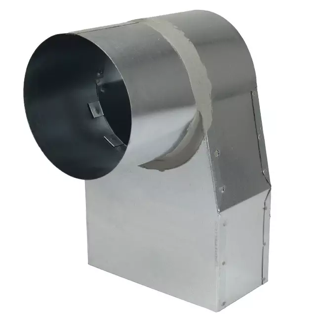 Lepe hoekstuk 170x80 mm naar diameter 125 mm