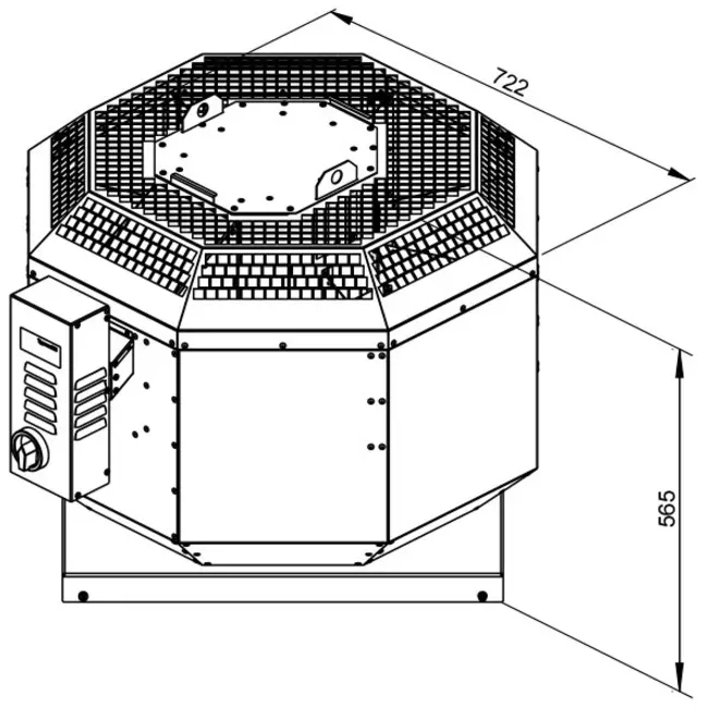 Ventilateur de toit gaz la sortie verticale de la combustion - DVN 400 D4 F4 30