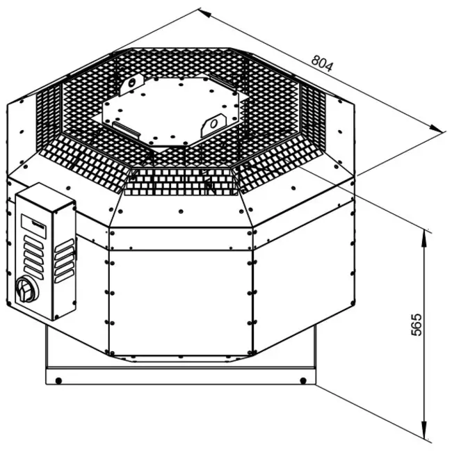 Dakventilator geïsoleerd rookgasafvoer - DVNI 355 D4 F4 30
