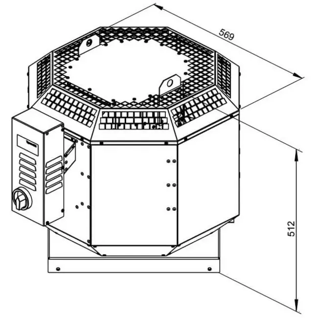 Ventilateur de toit restauration avec contrôle de la fréquence - DVN 315 D4 30