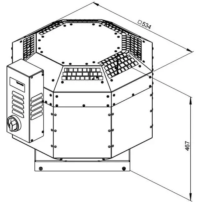 Ventilateur de toit isolé restauration - DVNI 250 EC 30