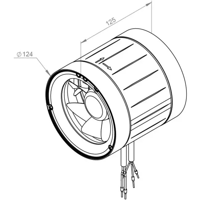 Ventilateur de gaines Ruck ETAMASTER avec moteur EC 220m³/h - Ø 125 mm + interrupteur 3 positions