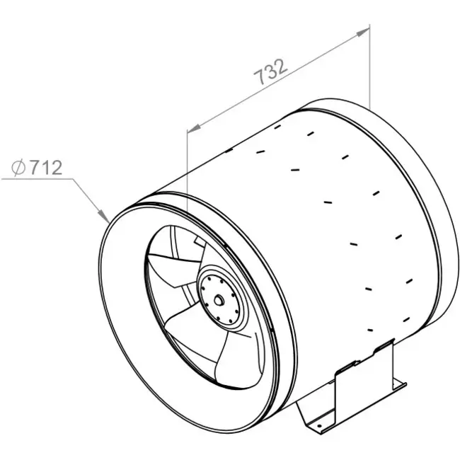 Ventilateur de gaines Ruck Etaline D avec contrôle de la fréquence 23140 m³/h diamètre 710 mm - EL 710 D4 02