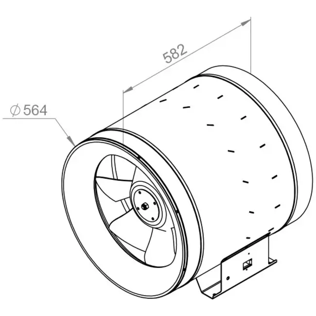 Ventilateur de gaines Ruck Etaline D avec contrôle de la fréquence 10800m³/h diamètre 560 mm - EL 560 D4 02