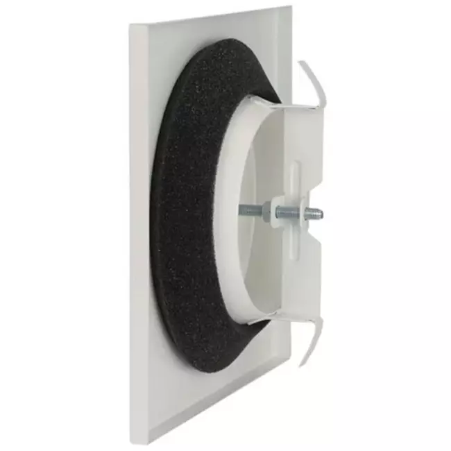 Ventilatieventiel afvoer metaal vierkant Ø100 mm wit met klemveren - DVSQ100