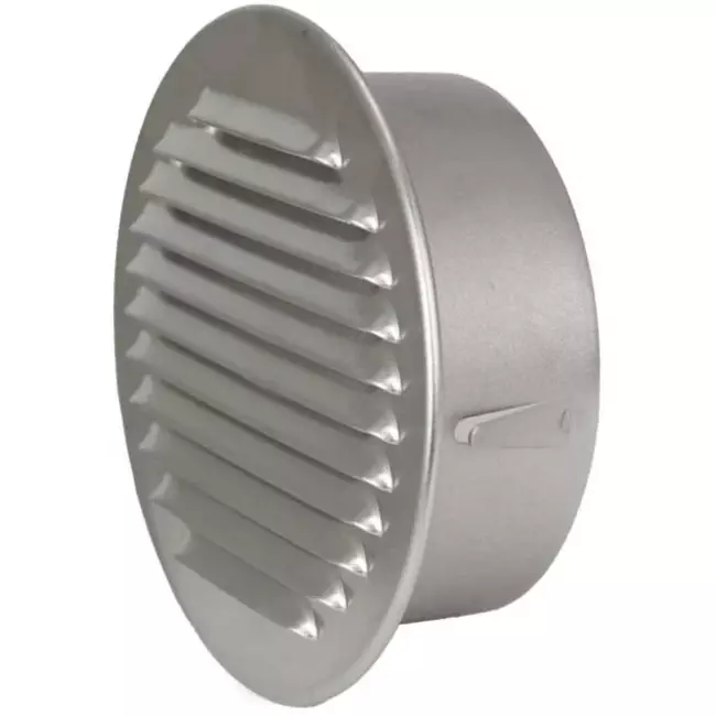 Metalen ventilatierooster rond incl. montagebus Ø 180 mm aluminium - DWRA180S