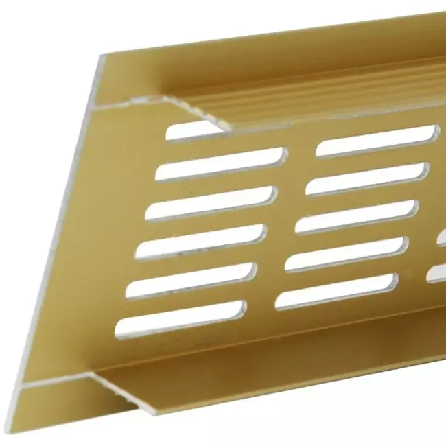 Plintrooster aluminium - goud L=400mm x H=60mm -RA640G