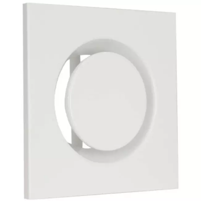 Ventilatieventiel afvoer metaal vierkant Ø100 mm wit met klemveren - DVSQ100