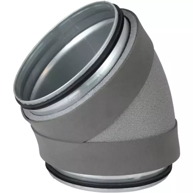 Thermoduct geïsoleerde bocht 45 graden diameter 125 mm