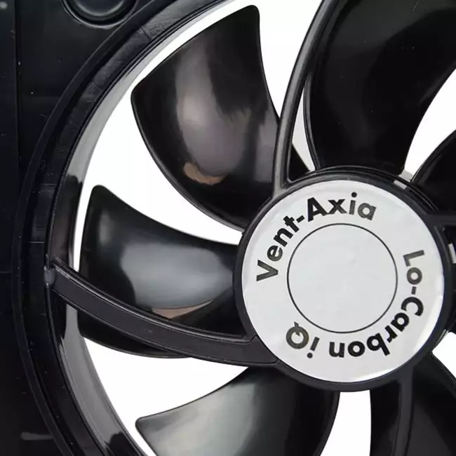 Vent-Axia Lo-Carbon iQ platte design badkamerventilator ZWART Ø 100 - 125 mm