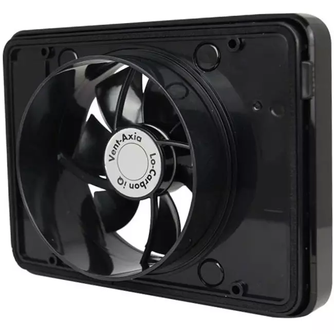 Vent-Axia Lo-Carbon iQ platte design badkamerventilator ZWART Ø 100 - 125 mm