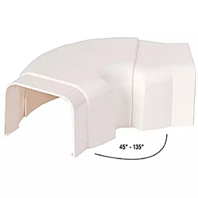 Climaplus airco leidinggoot Verstelbare bocht 70x55mm RAL 9010 WIT