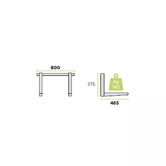 Rodigas buitenunit Wandconsole 800x375x465mm
