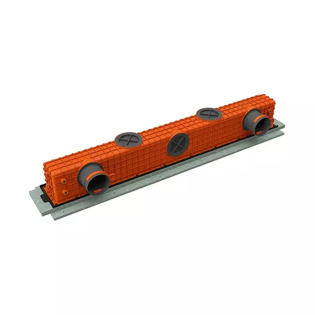 Ergovent instucbaar frameloos lijnrooster 1000 mm met aansluitdiameter 75 mm - profiel