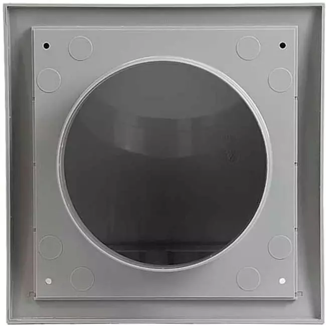 Gevelrooster met terugslagklep 150x150 mm diameter 100 mm grijs - ND10FVP