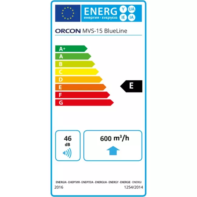 Orcon MVS 15R 550 m³/h - randaarde stekker