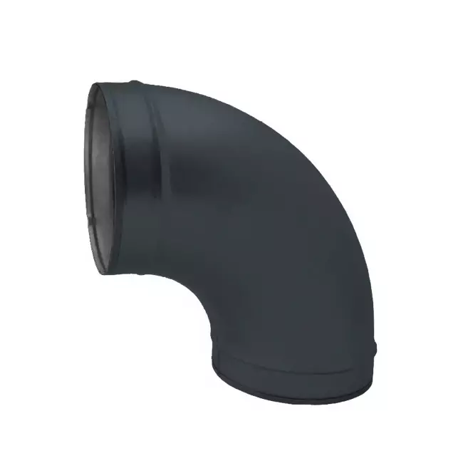 Coude spiralé rond 90° Ø 150 mm pour conduit rigide galvanisé - sur mesure RAL7016