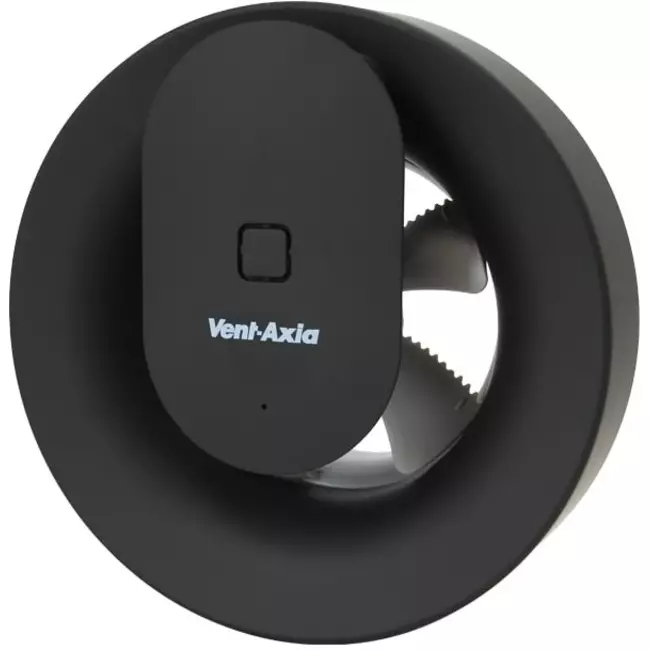 Badkamer ventilator Svara met timer, vocht- en lichtsensor 100-125mm (app-gestuurd) ZWART