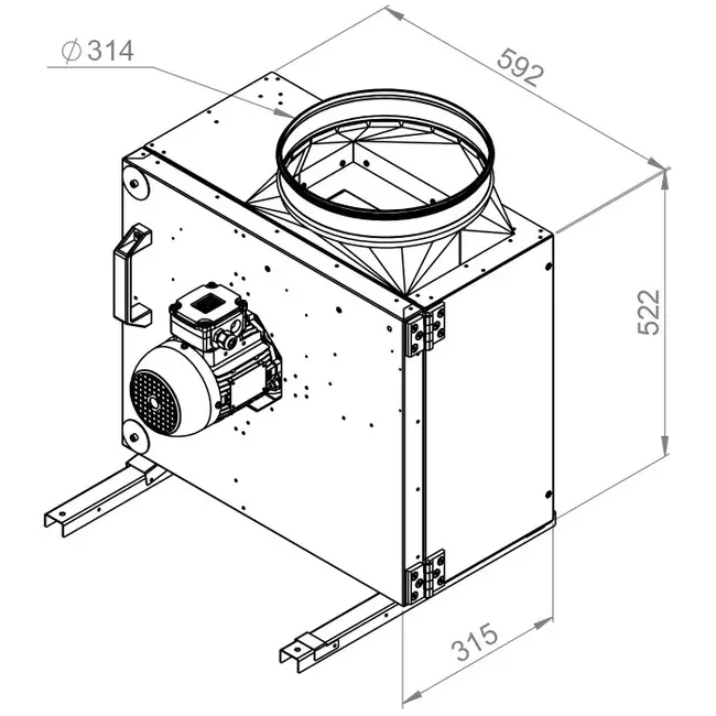 Boxventilator rookgas F400 - MPS 280 D2 F4 30