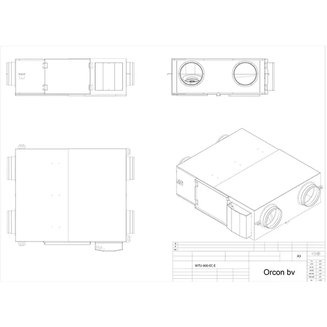 Orcon WTU 800 EC-E  - 800m³/h