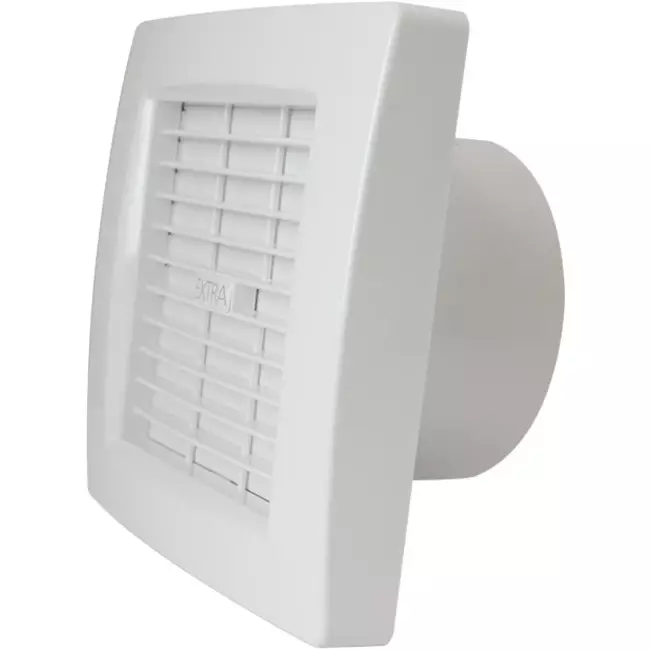 Badkamerventilator Ø 100 mm Wit met automatische sluitklep, timer en vochtsensor - luxe X100ZHT