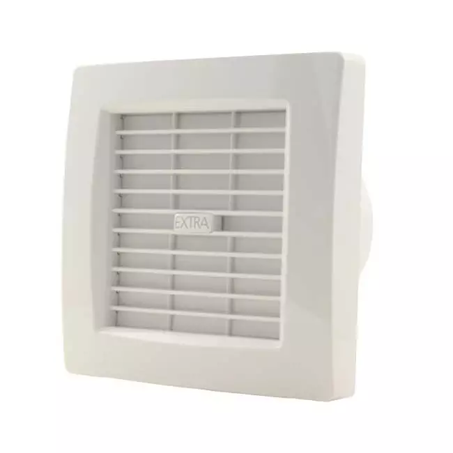 Badkamerventilator Ø 120 mm Wit met automatische sluitklep en timer - luxe X120ZT