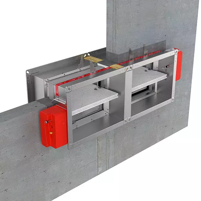 Brandklep rechthoekig eindeloopcontact - E-FD40 1400x800 R S