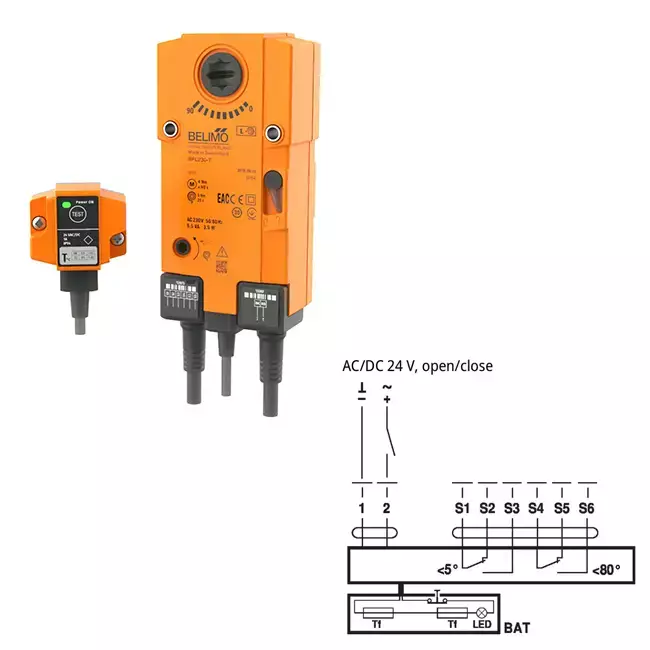 Brandklepservomotor 230V, 4 Nm, open/dicht - E-BFL230 T