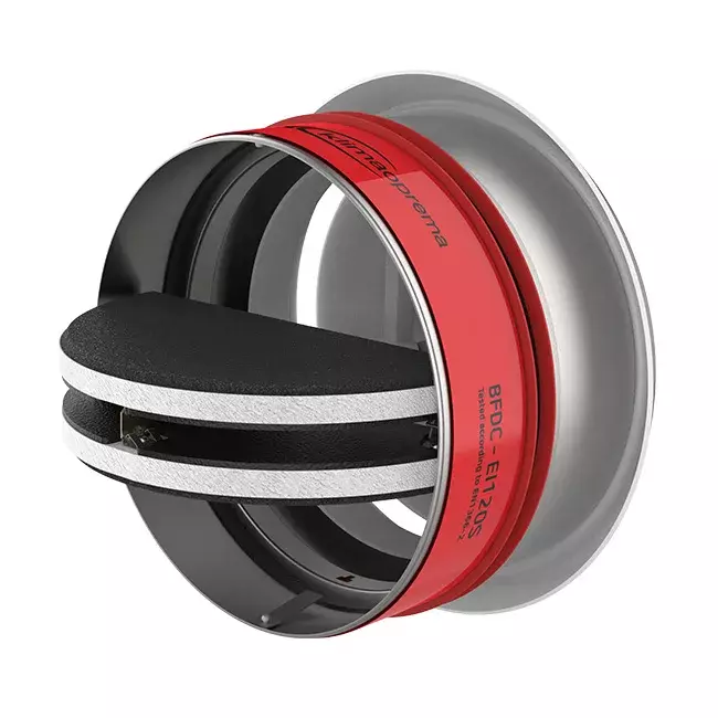 Brandvlinderklep rond 100mm met ventilatieventiel - E-BFDC V EI120S D100