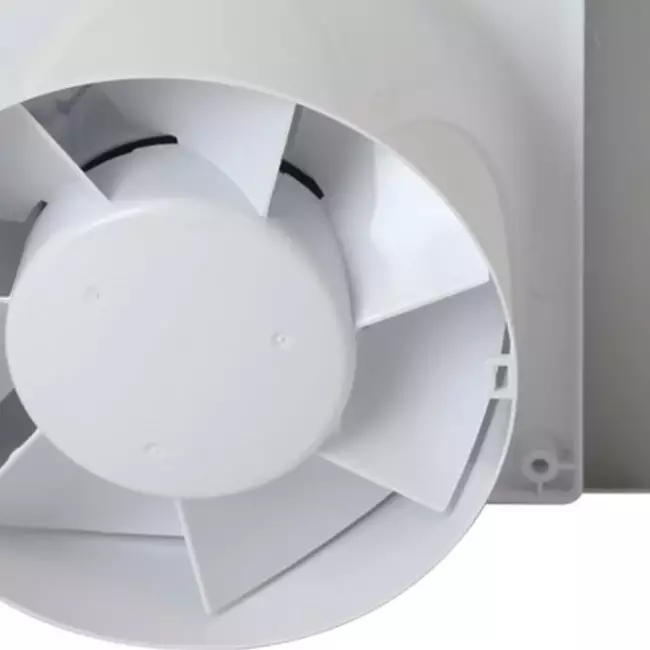 Badkamer ventilator Ø 100 mm met trekkoord en stekker - glazen front satijn goud