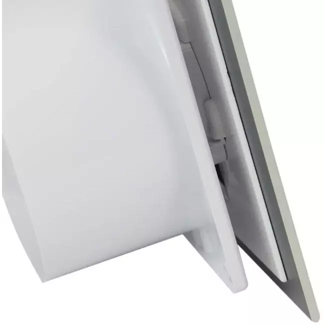Badkamer ventilator Ø 100 mm met timer en inschakelvertraging - glazen front satijn zilver