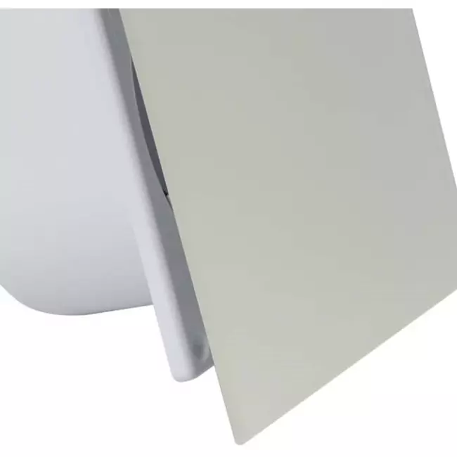 Badkamer ventilator Ø 100 mm met timer en inschakelvertraging - glazen front satijn zilver