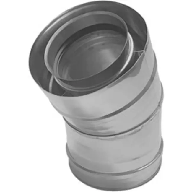 Concentrische diameter 100 - 150 mm bocht 30 gr I316L/I304 (D0,5/0,6) (incl. afdichtingsrubbers binnenbuis)