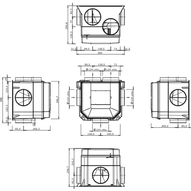 Itho Daalderop CVE-S ECO SE 325 m³/h + vochtsensor + RFT-N Auto bediening - euro stekker
