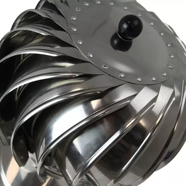 Windgedreven dakventilator Cowl 250 mm RVS inclusief plakplaat - 180m3/h