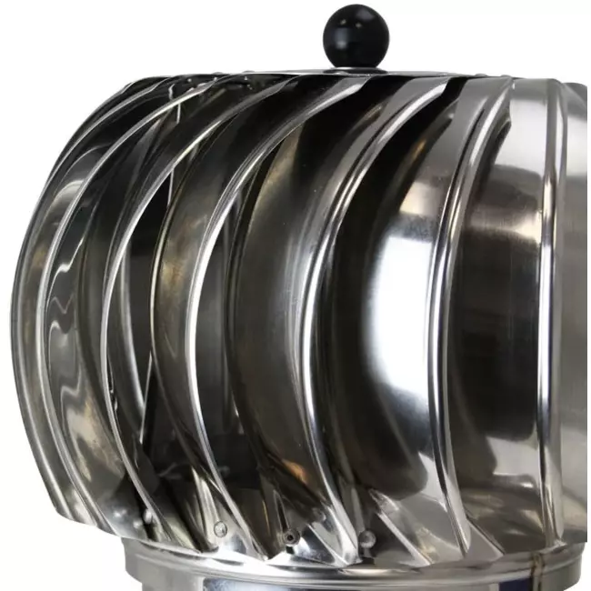 Windgedreven dakventilator Cowl 250 mm RVS inclusief plakplaat - 180m3/h