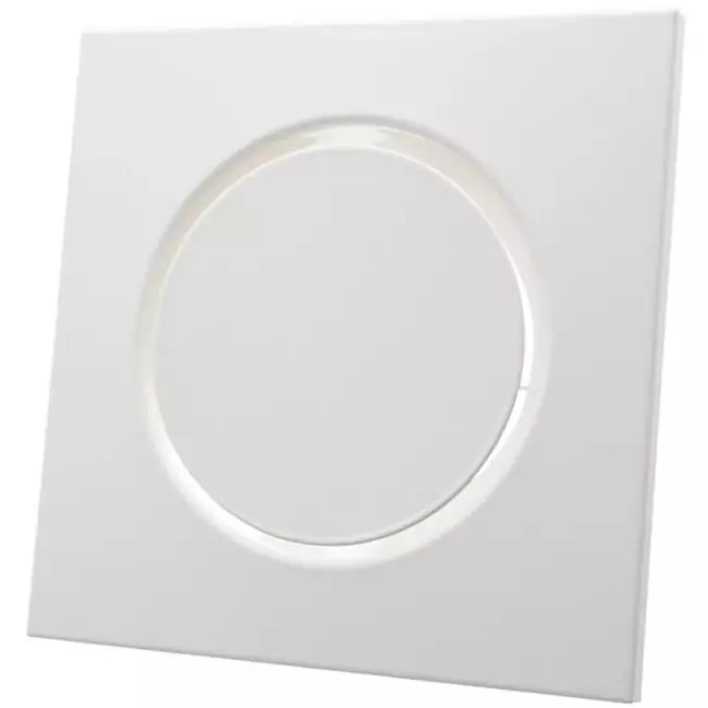 Ventilatieventiel afvoer metaal vierkant Ø100 mm wit met klemveren - DVSQ100