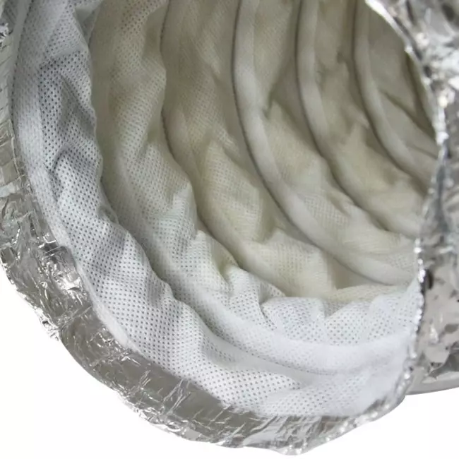 Flexibele geluiddemper non-woven met aansluiting diameter 125 mm lengte 1000mm
