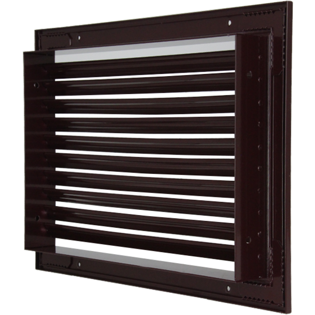 Wandrooster aluminium enkelvoudig instelbaar - met schroefgaten - 300x200 RAL 3007