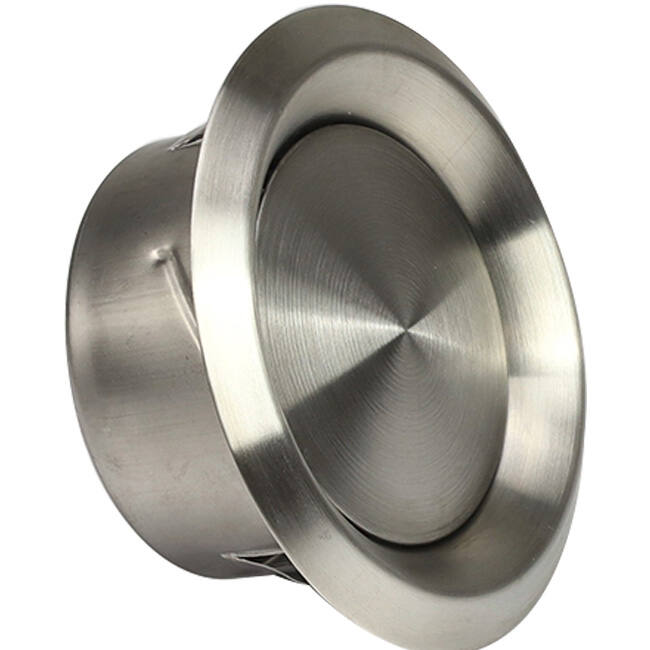 RVS ventilatie ventiel 100mm toevoer -en afvoer met klemveren - DVI-C100