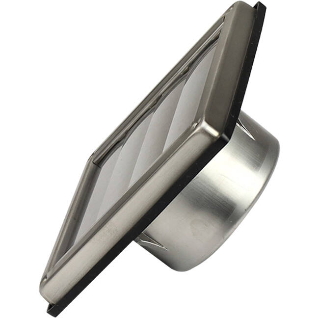 RVS gevelrooster 100mm met beweegbare lamellen hoge doorlaat - EL-SS-OP100 SS