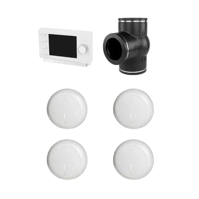 Ubbink kit RF 0,49 3-wegklep klokregeling 4xCO² sensor