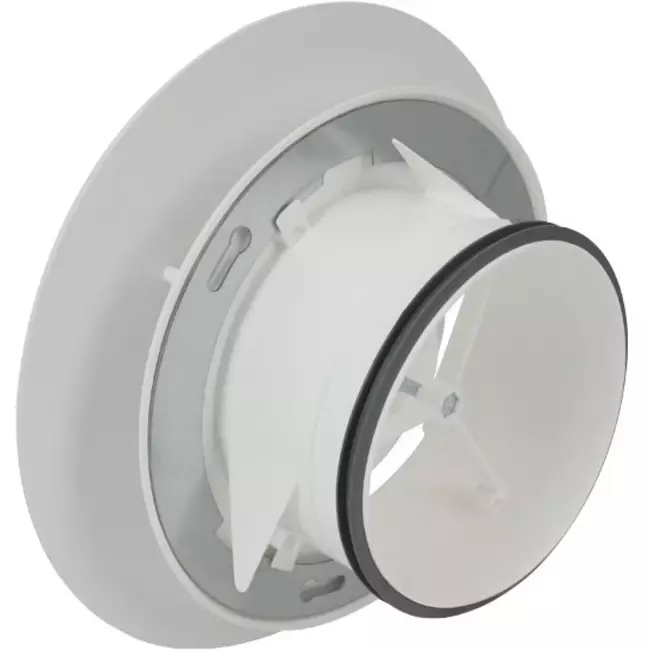 Imaginair RLV ventiel groot Ø 125 mm  - montageveren + ring - wit