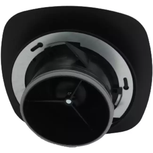 Imaginair RLV ventiel vierkant Ø 125 mm  - montageveren + ring - zwart