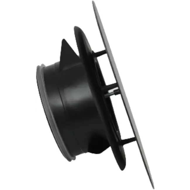 Imaginair RLV ventiel vierkant Ø 125 mm  - montageveren + ring - zwart