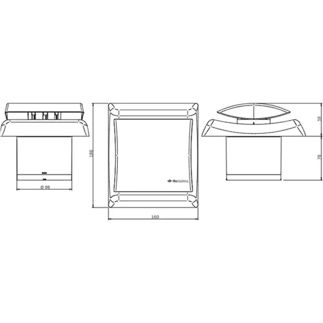 Itho Daalderop badkamerventilator Ø100 mm- wit BTV-N200